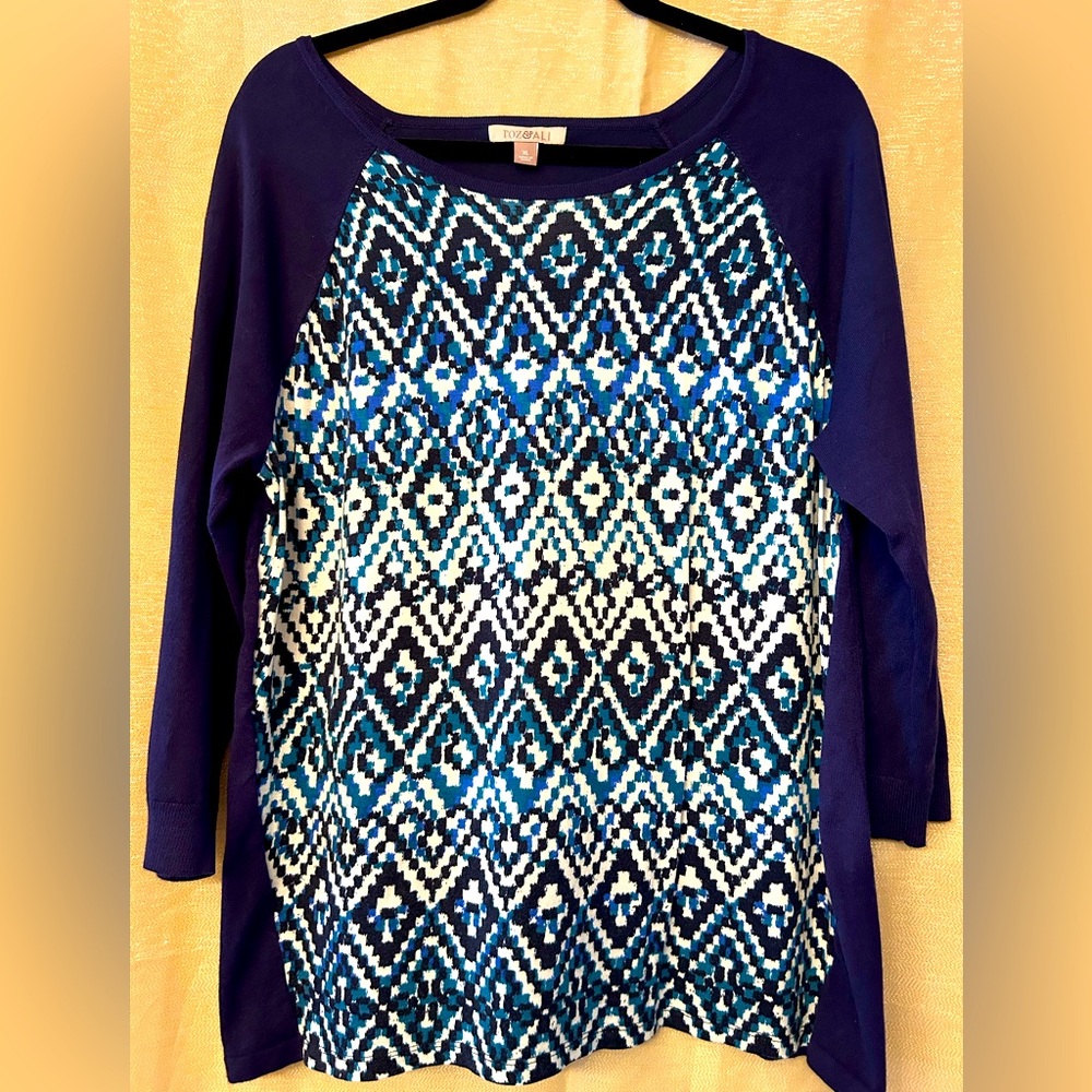 Roz & Ali from Dressbarn Geometric Design Top sz. XL